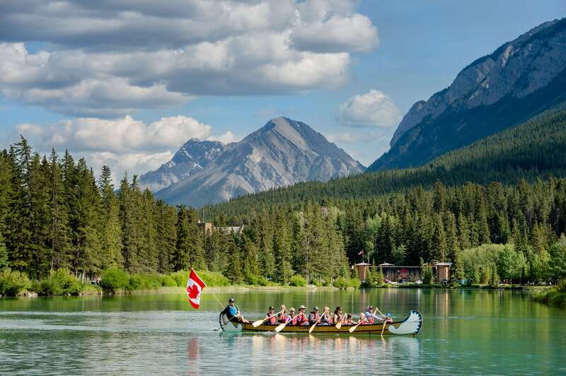 Banff: Wildlife on the Bow River Big Canoe Tour - Banff Canoe Club dock to first stroke: getting on the water fast