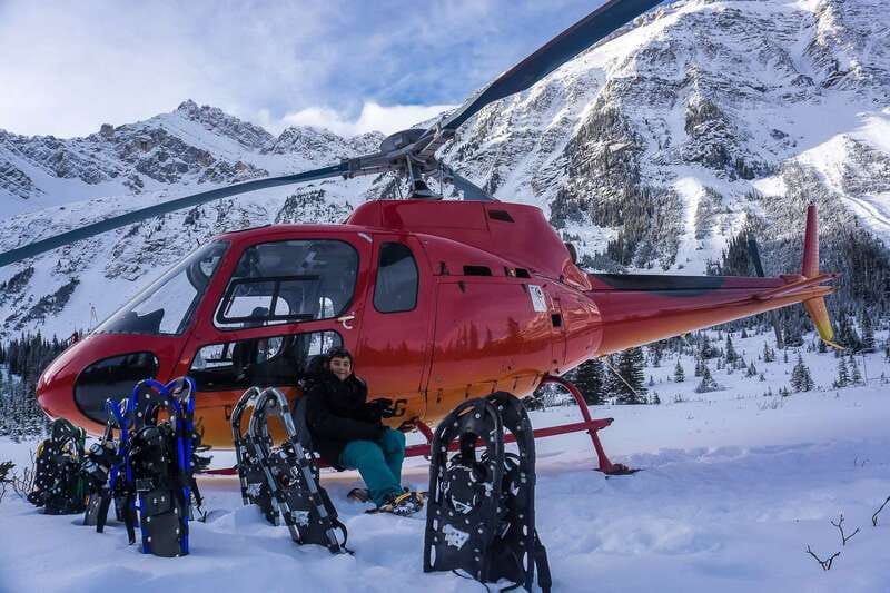 Canadian Rockies: Abraham Lake Ice Bubbles Helicopter Tour - Landslide Lake snowshoeing: the stop that makes it feel real