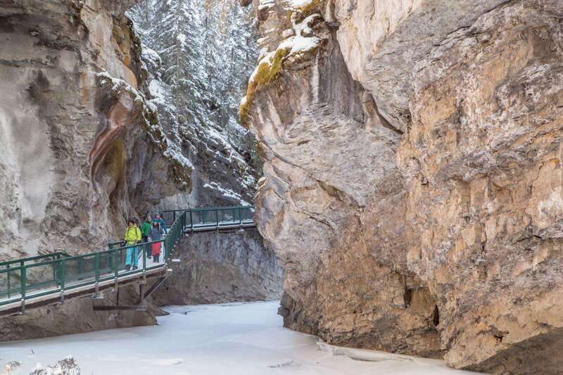 From Banff: Marble & Johnston Canyon Icewalk Combo - Crossing back into Alberta for Johnston Canyon catwalks