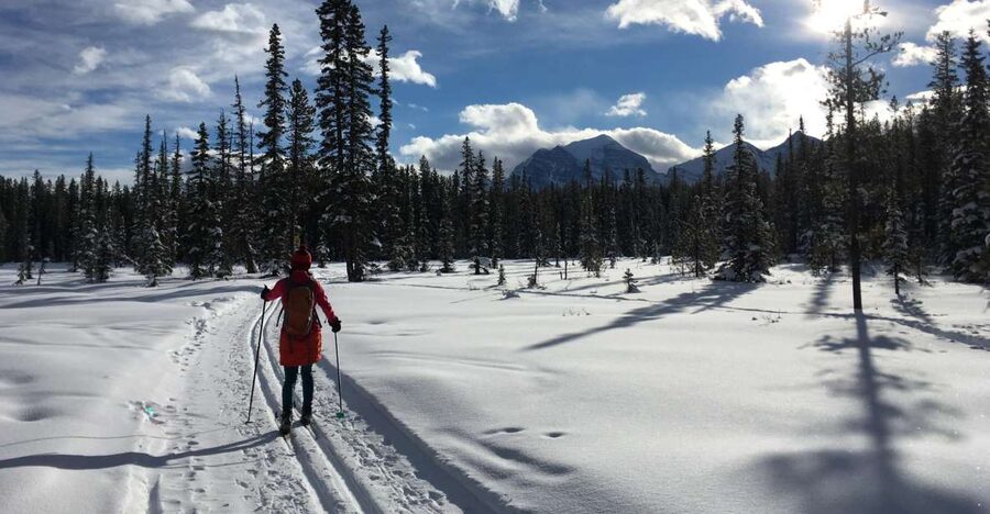 Lake Louise: Cross Country Skiing Lesson with Tour - Break time at the secret stop: use the pause well