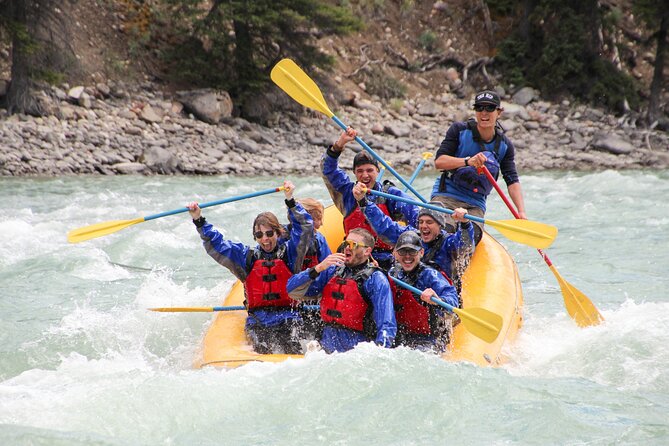 Rafting on Athabasca River Mile 5 in Jasper - Class II rapids: the right amount of splash for your first whitewater day